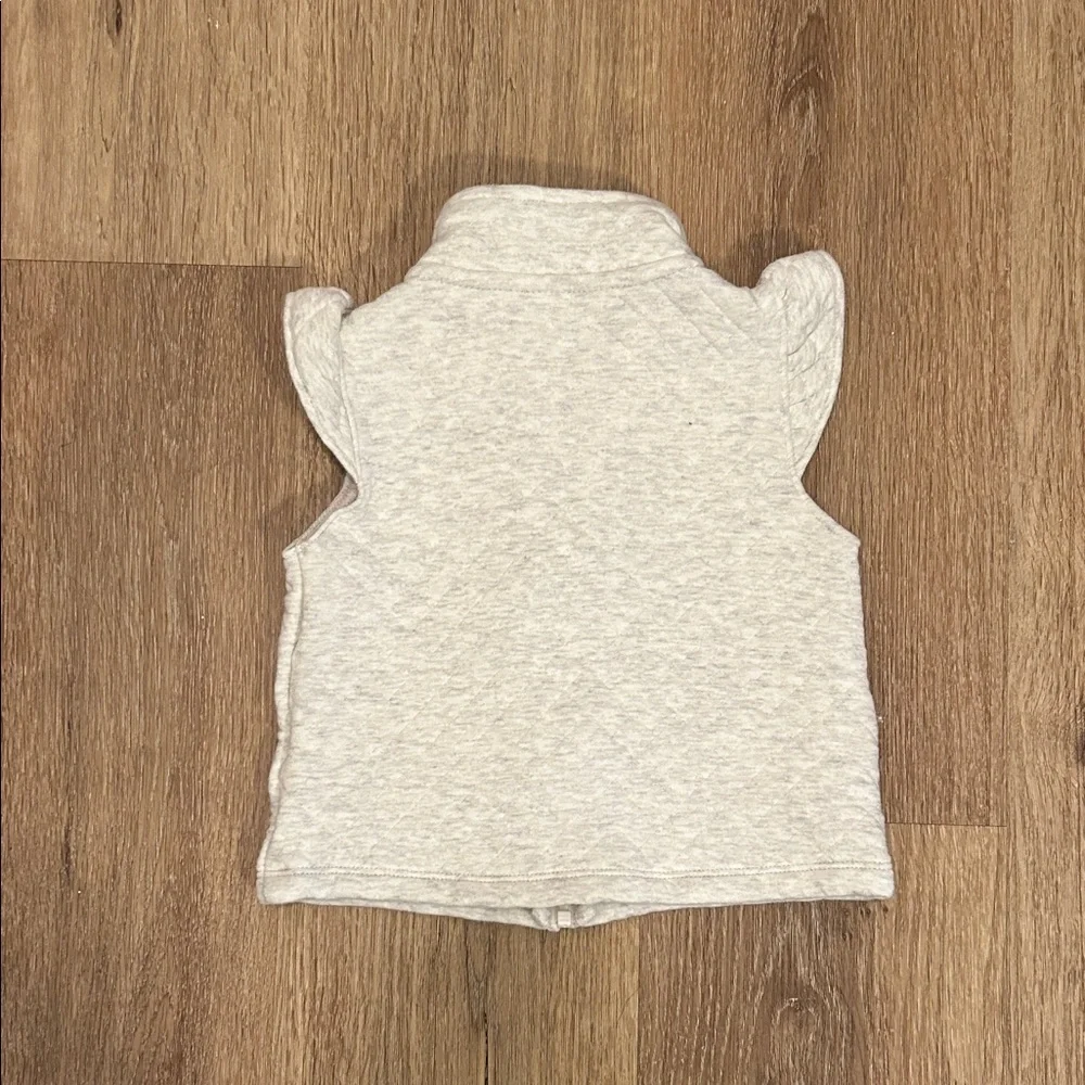 Carter's Gray Quilted Vest with Pink Flower Embroidery